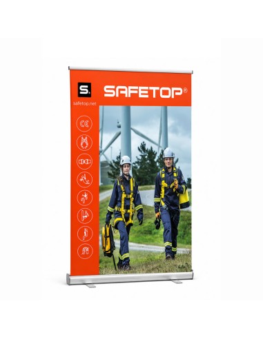 Anpassad reklamrullup Safetop 100x200 cm i PVC-duk 510 g