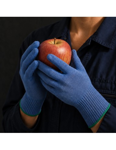 FINDTEX, Cut Resistant Glove Level-F, ANSI A6, blue, Food Contact, Long Cuff, Touchscreen, Washable