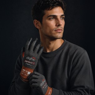 PUROLUX-F, gant 18G Coupe F, paume en Polyuréthane, renfort 2