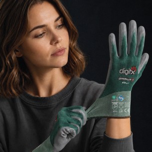 OMNILUX, Guanto 24g Taglio D, supporto Lycra, palmo PU, Touchscreen, Sanitized. 2