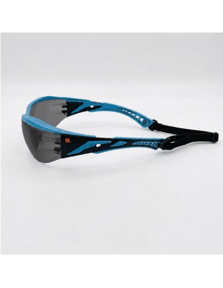 PRISTINA-N Smoked, PC Smoke Goggles FTKN Bi-Component Frame, Blue/Black Metal-free, with Wide Band