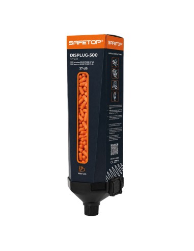 DISPLUG-500, dispensador con 1000 tapones espuma naranja 37 dB