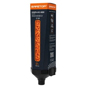 DISPLUG-500, dispensador con 1000 tapones espuma naranja 37 dB