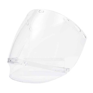 VISOR Curvo Tórico, de PC transparente 39.5x20 cm, 2mm espesor, antivaho
