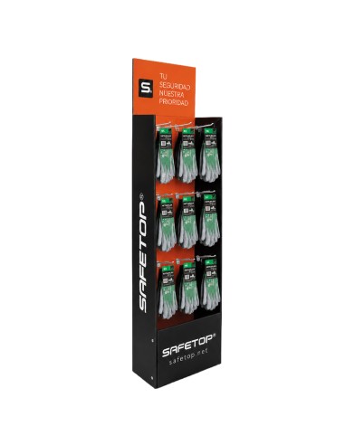 FRISTÅENDE DISPLAY för flera modeller med 9 krokar, 450x250x1250 - 350 g glanslaminering