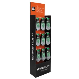 EXPOSITOR de pie múltiples modelos con 9 ganchos, 450x250x1250 - 350 g laminado brillo