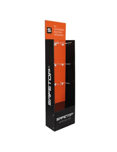 ESPOSITORE da pavimento per modelli multipli con 9 ganci, 450x250x1250 - 350 g laminato lucido