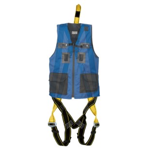 FARO-A, IMBRACATURA CON GILET BLU E CINTURA XXL