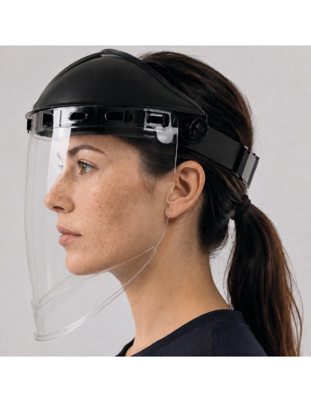FACEGUARD-N, Curved toric clear screen with chin guard 2mm antifog