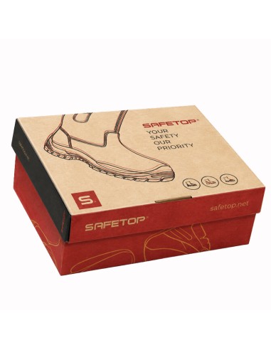 ARSENIO, Bota media caña tipo Rigger piel flor marron S3 composite
