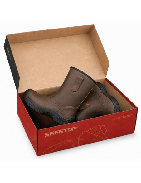 ARSENIO, Mid-calf Rigger boot full grain leather brown S3 composite