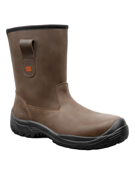 ARSENIO, Mid-calf Rigger boot full grain leather brown S3 composite
