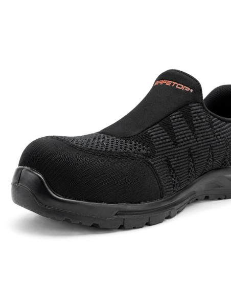 FANGIO, Chaussure S1 PL SR sans lacets, noir, Flexible, Tissu Respirant