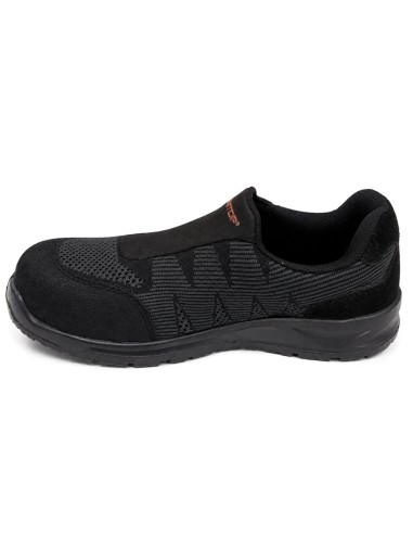 FANGIO, Chaussure S1 PL SR sans lacets, noir, Flexible, Tissu Respirant