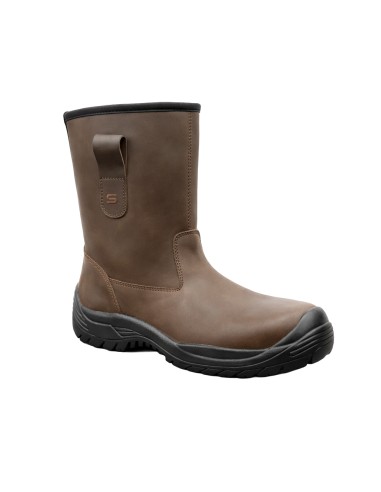 ARSENIO, Bota media caña tipo Rigger piel flor marron S3 composite