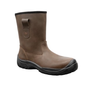 ARSENIO, Bota media caña tipo Rigger piel flor marron S3 composite