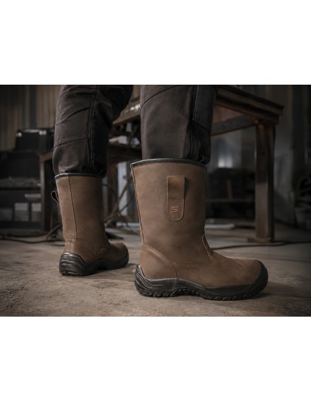 ARSENIO, Mid-calf Rigger boot full grain leather brown S3 composite