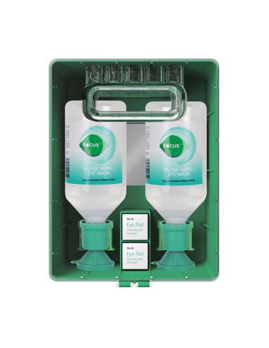 ARMÁRIO com porta transparente e espelho com 2 Garrafas 500ML Solução Salina