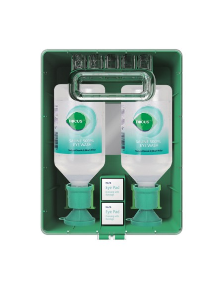 CABINET with transparent door and mirror with 2 Bottles 500ML Saline Solution