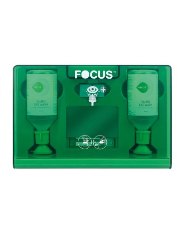 STATION DOUBLE Transparente, 2 flacons de 500 ml de solution saline + 2 pansements + 5 unidoses de 20 ml