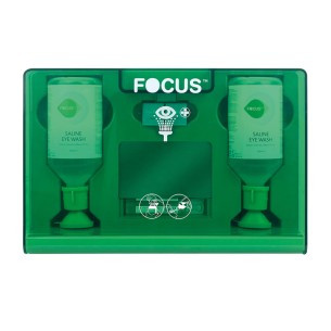STATION DOUBLE Transparente, 2 flacons de 500 ml de solution saline + 2 pansements + 5 unidoses de 20 ml