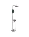 DOUCHE POUR YEUX INOX, inox sur pied avec vasque et pédale