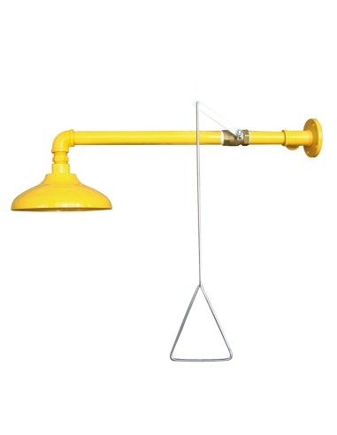 WALL-MOUNTED SHOWER, yellow with handle