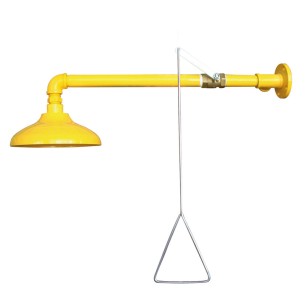 WALL-MOUNTED SHOWER, yellow with handle