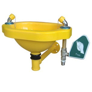 PILETA LAVAOJOS DE PARED, amarillo con pulsador