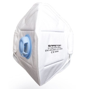 FFP3 NR D, masque pliable vertical valve sans métal
