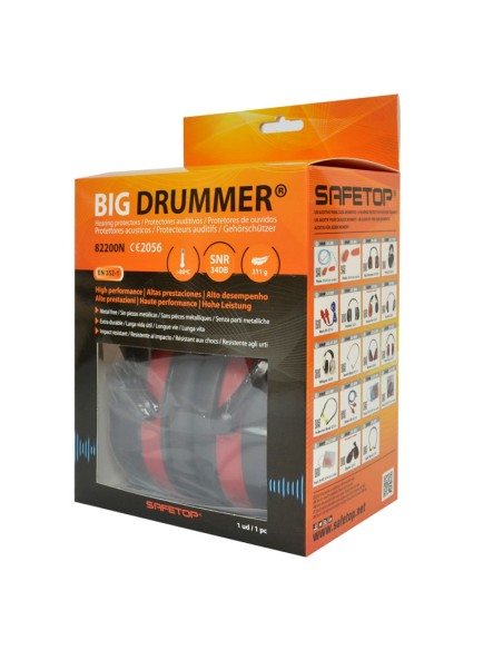 BIG DRUMMER, προστατευτικό ακοής με διηλεκτρική SNR 34 Db