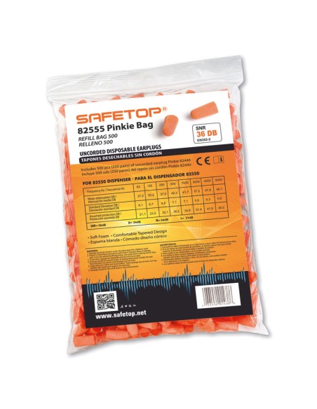SAC 250 paires de bouchons Pinkie 37 dB pour distributeur